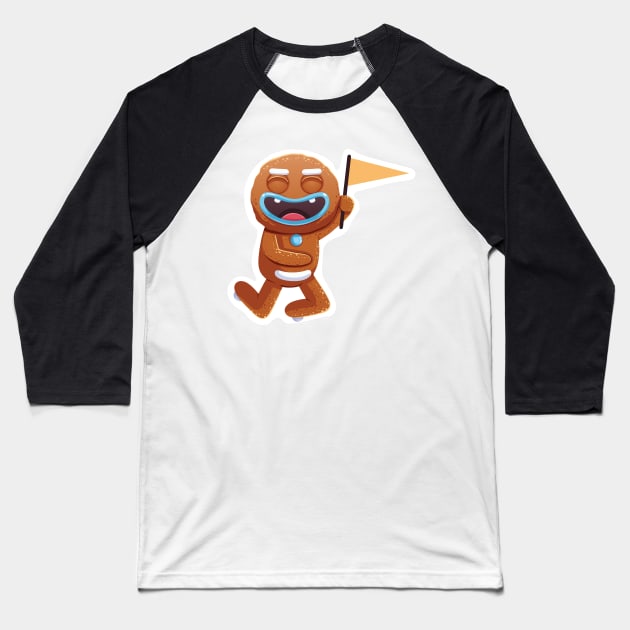 Christmas Sticker, Ginger Man Sticker Baseball T-Shirt by Music Lover